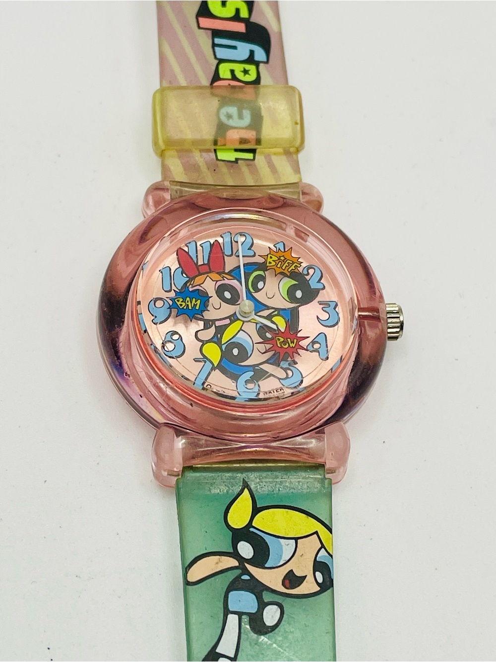 Vintage Cartoon Network Powerpuff Girls Analog Watch. Year 2000. Graphic Straps